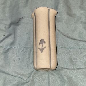 Source Unknown Cream and Gray Ceramic Vase